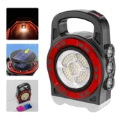 P-6678c Dış Mekan Solar Şarj Işığı Çok Fonksiyonlu Projektör Hazine Güçlü Işık El Feneri - 1