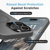iPhone 14 Pro Max Uyumlu Kamera Korumalı Magsafe Wireless Şarj Özellikli Mat Silikon Kılıf - 11