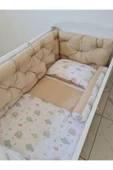 80x140 Beşik Uyumlu 4 Parça Beşik Kenar Koruma Takımı – %100 Pamuk – Yıkanabilir - 4