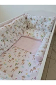 80x140 Beşik Uyumlu 4 Parça Beşik Kenar Koruma Takımı – %100 Pamuk – Yıkanabilir - 1
