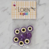 Loren Crafts mor 8 li nazar boncuğu düğme - 169 - 1