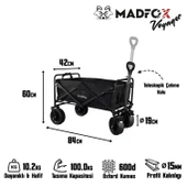 Plaj/Bahçe/Kamp Arabası - Madfox Voyager Katlanabilir - Siyah - 547268 - 6