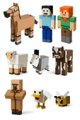 Minecraft Çiftlik Set Steve Alex Köylü Arı Tavuk Koyun İnek Keçi At - 1