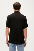 Bad Bear Smile Shirt 23.01.30.004S Siyah Kısa Kollu Baskılı Erkek Gömlek - 3