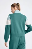Lescon 24NTBV002131-011 Yeşil Kadın Fermuarlı Sweatshirt - 4