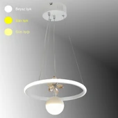 TT037-YUV-BY TT Aydınlatma Yuvarlak Model Mat Beyaz Tek Toplu 3 Renk Led Avize thumbnail 1