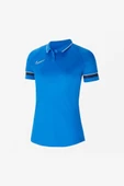 Nike W Academy 21 Polo CV2673-463 Mavi Kadın Polo Yaka Tişört - 1