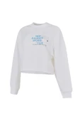 New Balance Lifestyle WNC1502-WT Beyaz Kadın Sweatshirt - 1