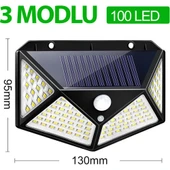 100 LED Solar Güneş Enerjili Hareket Sensörlü Bahçe Garaj Ev Aydınlatma Lambası - 2