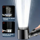 Mucit Home  Filtreli Basınçlı Start Stop Tuşlu 3 Fonksiyonlu Masaj Etkili Duş Set  Duş Başlık Hortum Ve Mafsal - 1