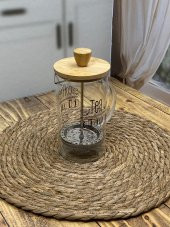 Hometarz French Press Cam Çay Kahve Bitki Demliği 600 Ml Bambu - 2