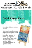 Mini Şövale 10x10 cm Tuval 3 ml Akrilik Boya 6 Renk ve Fırça 4 Adet 10x10 Mini Tuval Masaüstü Küçük Şövale Boyama Seti - 7