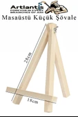 Mini Şövale 10x10 cm Tuval 3 ml Akrilik Boya 6 Renk ve Fırça 4 Adet 10x10 Mini Tuval Masaüstü Küçük Şövale Boyama Seti - 6