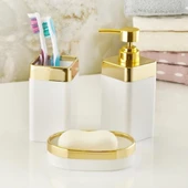 Mucit Home  Akrilik 3 Parça Banyo Seti/ Sıvı Sabunluk, Katı Sabunluk- Diş Fırçalık Kutusu31 BYZ A - 1