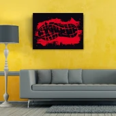 Kırmızı ve Siyah Tonlarda Ayakkabı İzi Kanvas Tablo 50 x 70 thumbnail 2