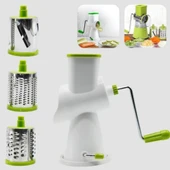 Mucit Home  Çevirme Kollu Sebze Doğrayıcı Rende- 3 Çelik Bıçaklı Sebze Dilimleyici Ve Rende Makinesi - 1