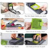 Mucit Home  13 Patates Sebze Küp Rende Doğrayıcı Dicer Mandolin Dilimleyici Jülyen Kesici - 3