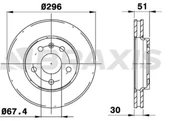 ON FREN DISKI HAVALI INSIGNIA 16 INCH JANT ICIN 296MM - 1