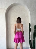 Çingene keten etek fuşya s24808 - 2