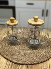Hometarz French Press Kahve Bitki Demliği 2 li Bambulu 650 350 ml - 3