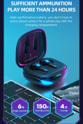 G10 Kablosuz Bluetooth Oyuncu Kulaklığı Işıklı Mikrofonlu Dokunmatik Gaming Headset - 2