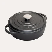 SÜREL DÖKÜM 24 CM SIĞ YUVARLAK TENCERE MAT SİYAH - 1