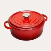 SÜREL DÖKÜM 24 CM DERİN YUVARLAK TENCERE KIRMIZI - 1