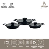 Vento 6 Parça Yanmaz Yapışmaz Titanyum Kaplama Sahan Seti 18-20-22 cm thumbnail 2