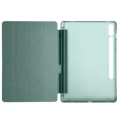 Samsung Galaxy Tab S9 Plus X810 12.4 İnç Katlanabilir Kalemlikli Standlı Akıllı Kılıf  Haki thumbnail 3