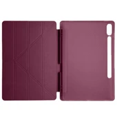 Samsung Galaxy Tab S9 Fe Plus X610 12.4 İnç Katlanabilir Kalemlikli Standlı Akıllı Kılıf  Mürdüm thumbnail 3