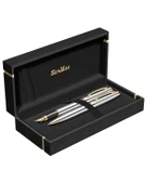 Scrikss Oscar 39 Dolma Kalem ve Tükenmez Kalem Krom Altın M Uç - 1