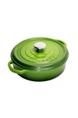 SÜREL DÖKÜM 24 CM SIĞ YUVARLAK TENCERE KOYU YEŞİL - 1