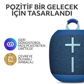 Ultimate Ears WONDERBOOM 4 Taşınabilir Su Geçirmez Bluetooth Hoparlör, Büyük Bas ve 360 Derece Ses - Mavi thumbnail 6