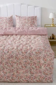 Pembe Bahar Çift Kişilik Çift Taraflı Papatyalı Kapitone Yorgan 200x215 cm - 2