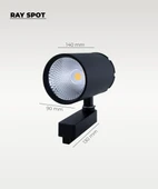 40W Döküm Kasa Siyah Ray Spot 4000K (Gün Işığı) - Titreşim Yapmaz - 2