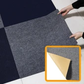 BEYLİNİ Kendinden Yapışkanlı Halıfleks Keçe Kaymaz Ev Tekne Ofis Yat Denizlicik Marina Karo Halısı Gri 40x40 CM - 1