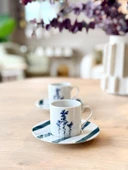 Porland Girye Desen3 2 Kişilik 4 Parça Kahve Fincanı 90cc 04PPO000641 - 1