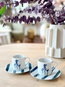 Porland Girye Desen3 2 Kişilik 4 Parça Kahve Fincanı 90cc 04PPO000641 - 2