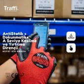 TG1290 Dokunmatik Antistatik A Seviye Kesilme Yırtılma Dirençli Çok Amaçlı İş Eldiveni - 9 Beden - 3