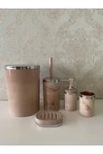Mucit Home  5 Parça Krem Gümüş  Akrilik Banyo Seti - 1