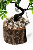 Taş Detaylı Odun Saksıda Yapay Bonsai Ağacı - 6