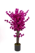 YAPAY ÇİÇEKÇİNİZ Gri Saksıda Mor Renkli Yapay Bahardalı Ağacı 100 Cm thumbnail 1