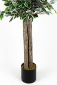 YAPAY ÇİÇEKÇİNİZ Siyah Saksıda Çim Detaylı Yapay Benjamin Starlight Ağacı 150 Cm - 3