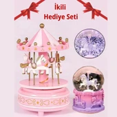 Mucit Home  Unicorn Işıklı Orta Boy Kar Küresi Ve Müzikli Atlı Karınca - 1