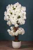 YAPAY ÇİÇEKÇİNİZ Beyaz Saksıda 100 Cm Luks Bahar Dalı Ağacı thumbnail 1