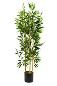 YAPAY ÇİÇEKÇİNİZ Yapay Yoğun Yapraklı Dekoratif Bambu Ağacı 3 Gövde 120cm - 1