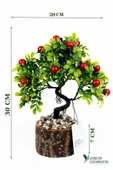 Taş Detaylı Odun Saksıda Yapay Bonsai Ağacı - 1