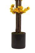 YAPAY ÇİÇEKÇİNİZ Gri Saksıda 100 Cm Sarı Bahardalı - 6