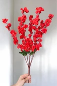 YAPAY ÇİÇEKÇİNİZ 7 Dallı Kırmızı Renkli Yapay Bahardalı Demeti thumbnail 2