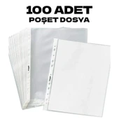 100 Adet Poşet dosya şeffaf A4 plastik ofis organize düzenleme kırtasiye arşiv iş büro düzeni belge evrak okul, ev, ticari - 1